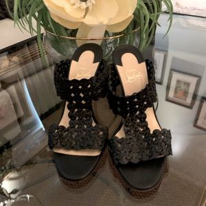 Christian Louboutin Black Lace Stilettos